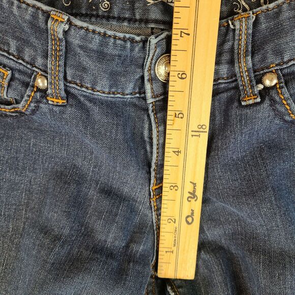 Express Women's Skinny Jeans Size 4 (30x31) Low Rise Dark‎ Wash Blue Denim Pants - Picture 9 of 11